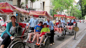 Cyclo tour around Hanoi old quarter