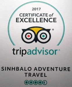 Sinhbalo Tripadvisor Certificate of Excellence 2017